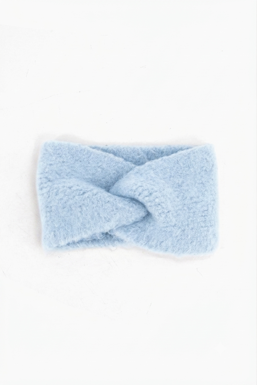 Winter Knitted Headband in Light Blue