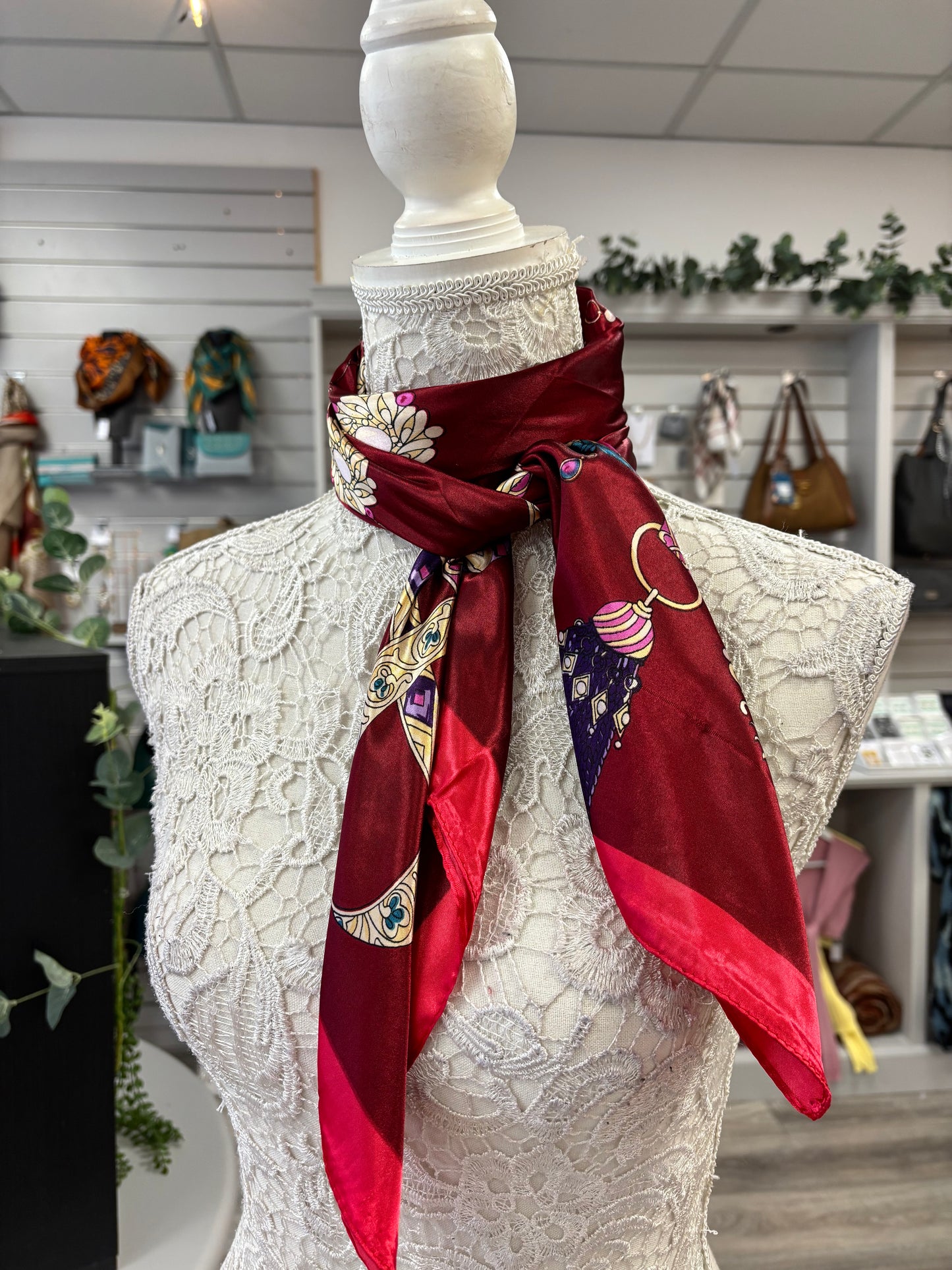 Satin feel neck scarves