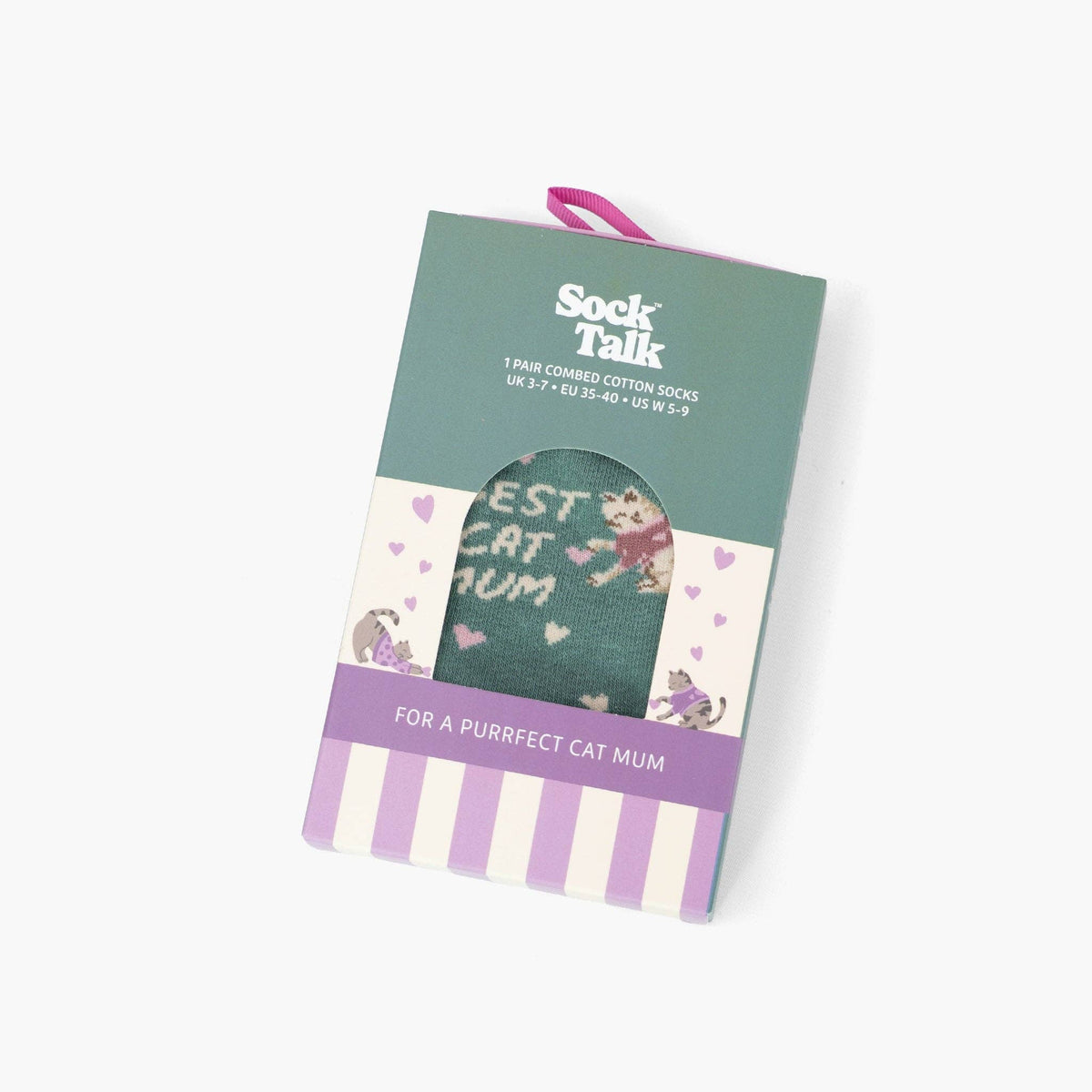 Cat Mum Combed Cotton Socks Matchbox Giftset