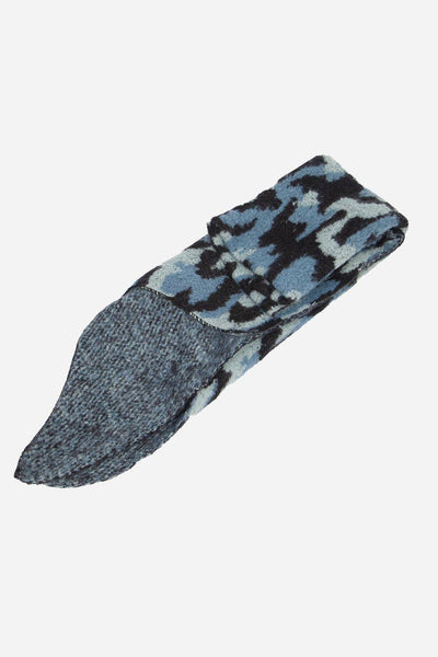 Camouflage Print Blanket Scarf - Blue