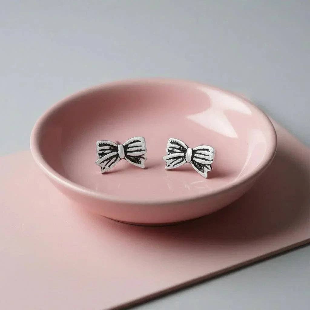 Sterling Silver Earrings - Elegant Bow Studs | Boxed Gift For Her