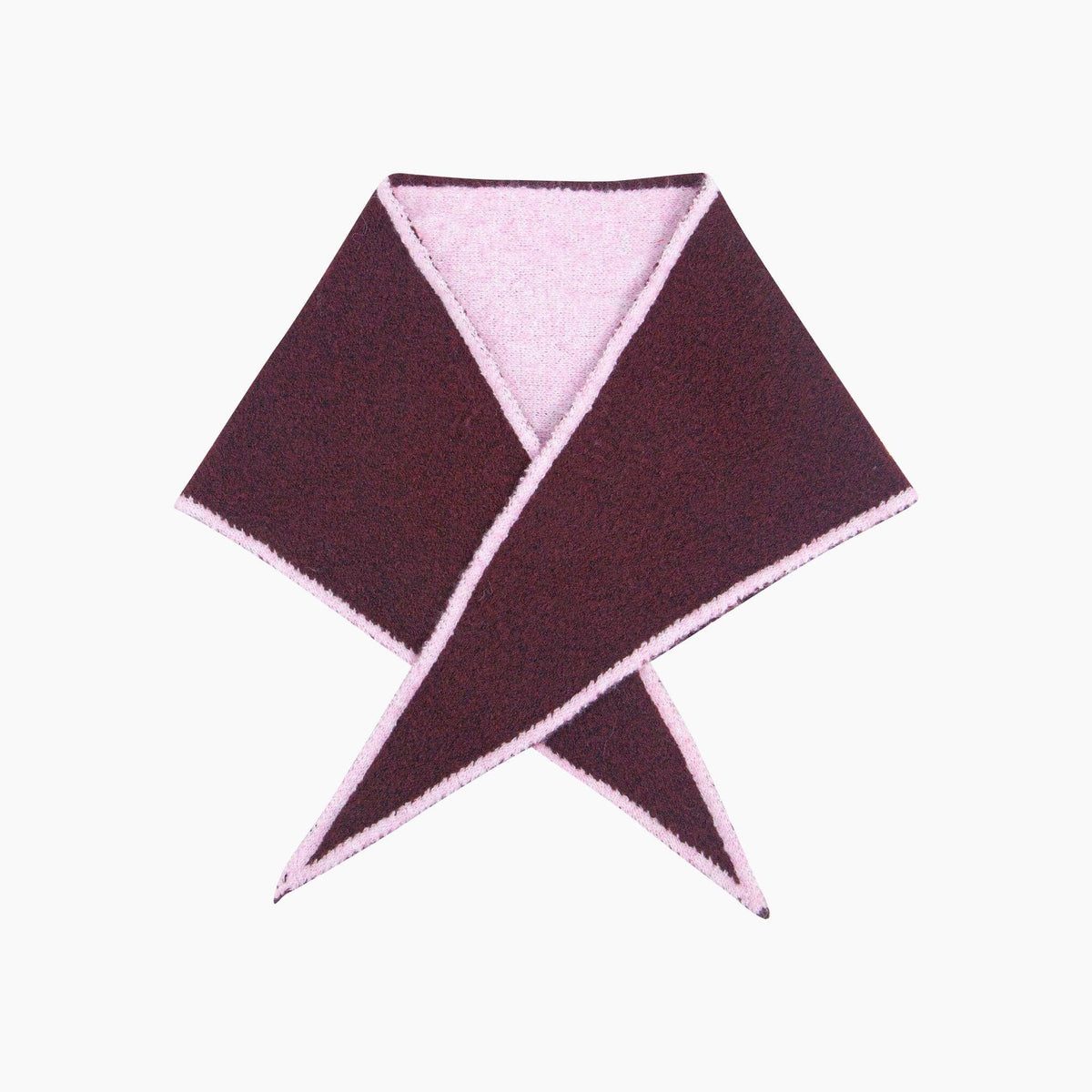 Zoe Contrast Trim Triangle Heavyweight Scarf in Berry/Pink