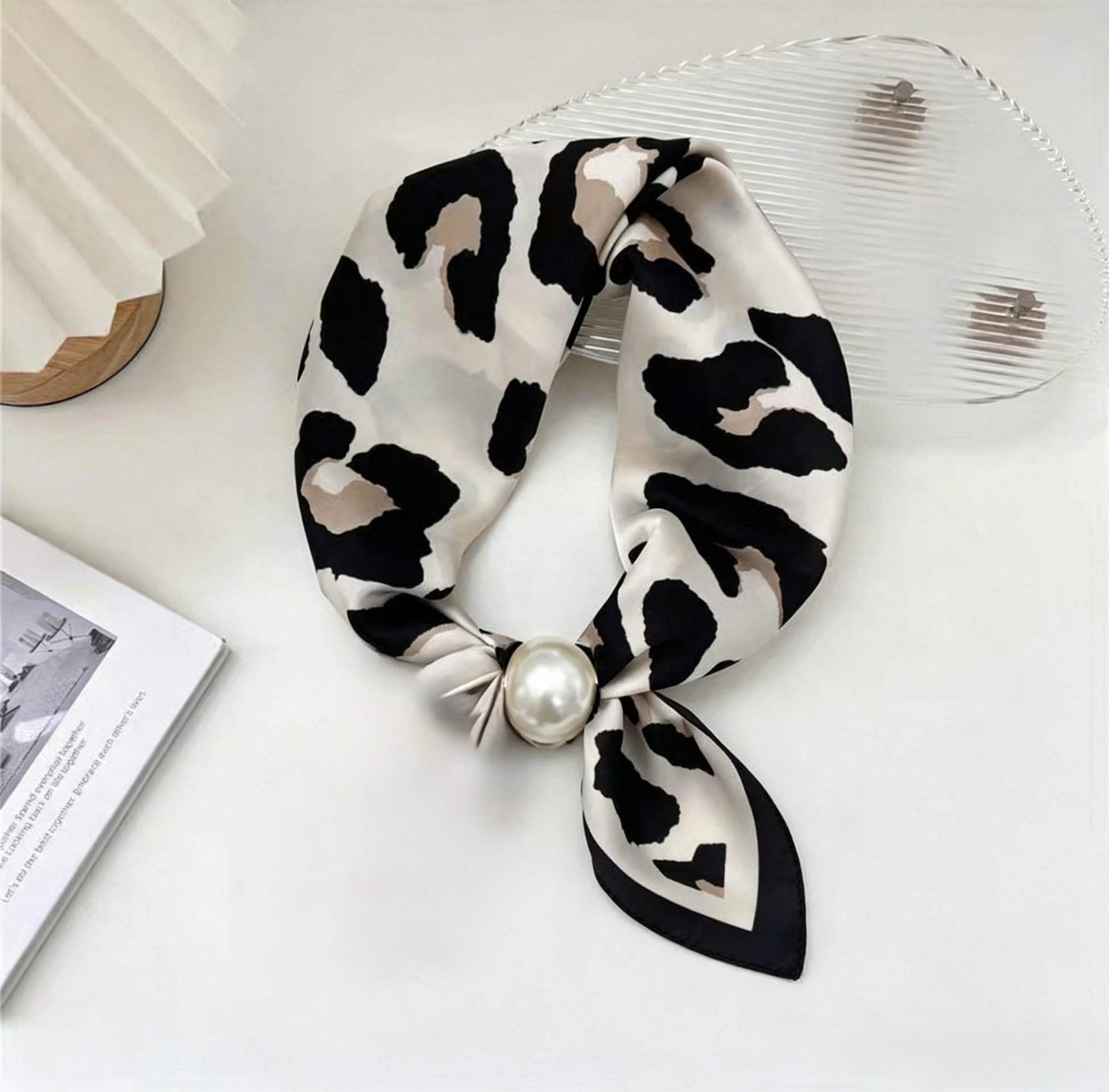 Devon animal print pearl scarf