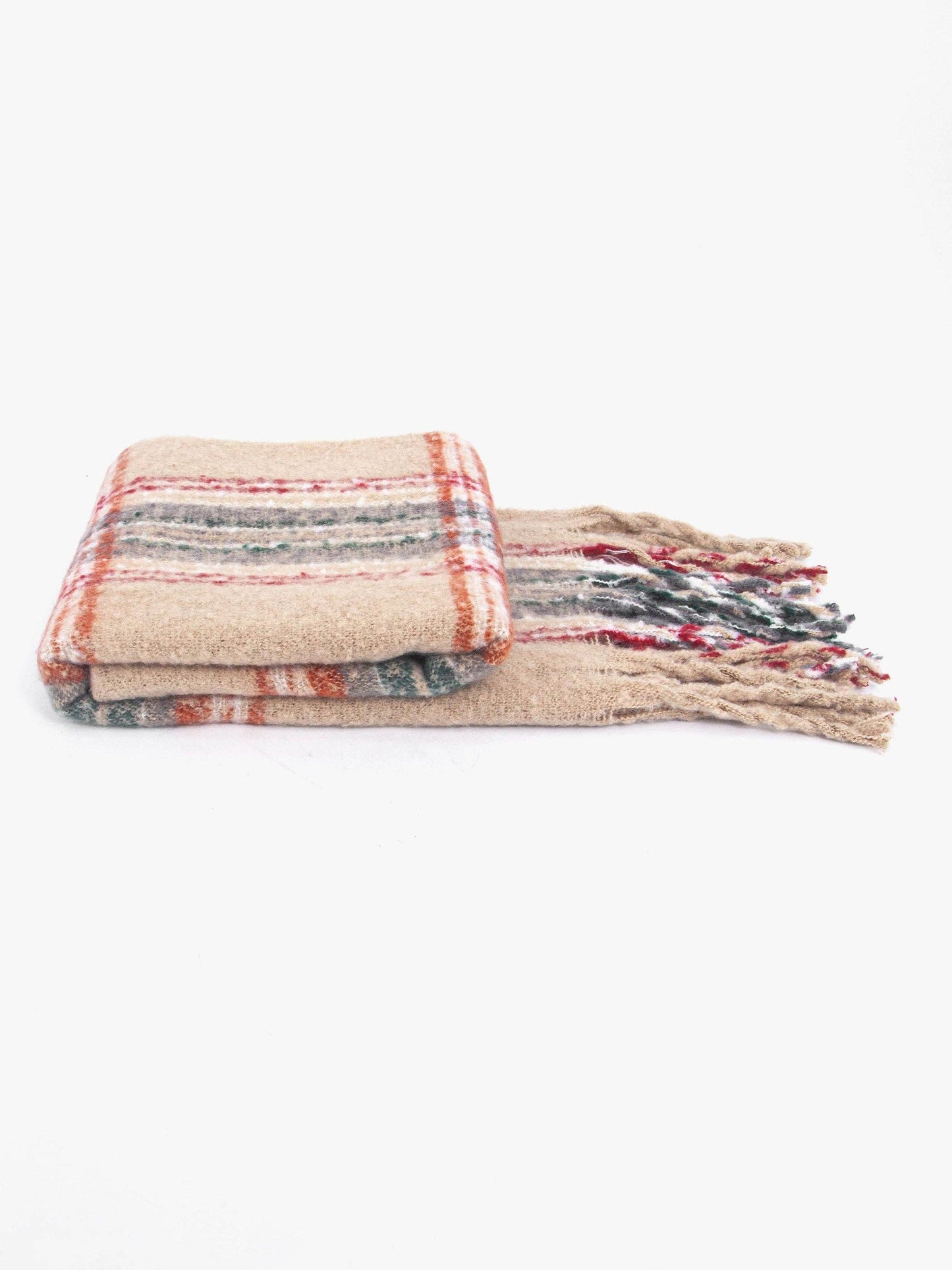 Greer Heavyweight Scarf - Cream, Traditional Check