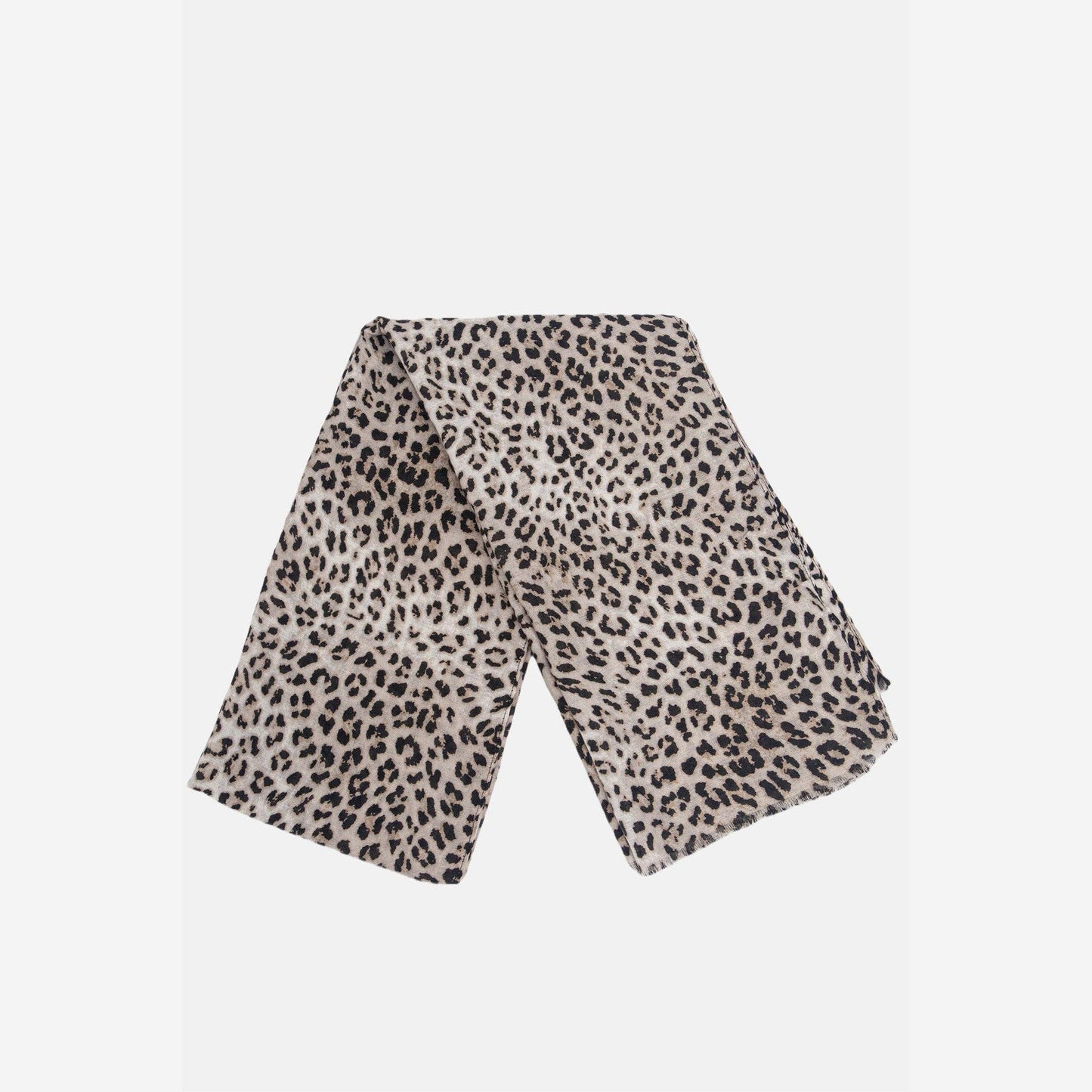 Miley White Leopard Lightweight Scarf