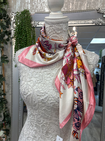 Betsy Butterfly Pattern Silk Touch Square Scarf