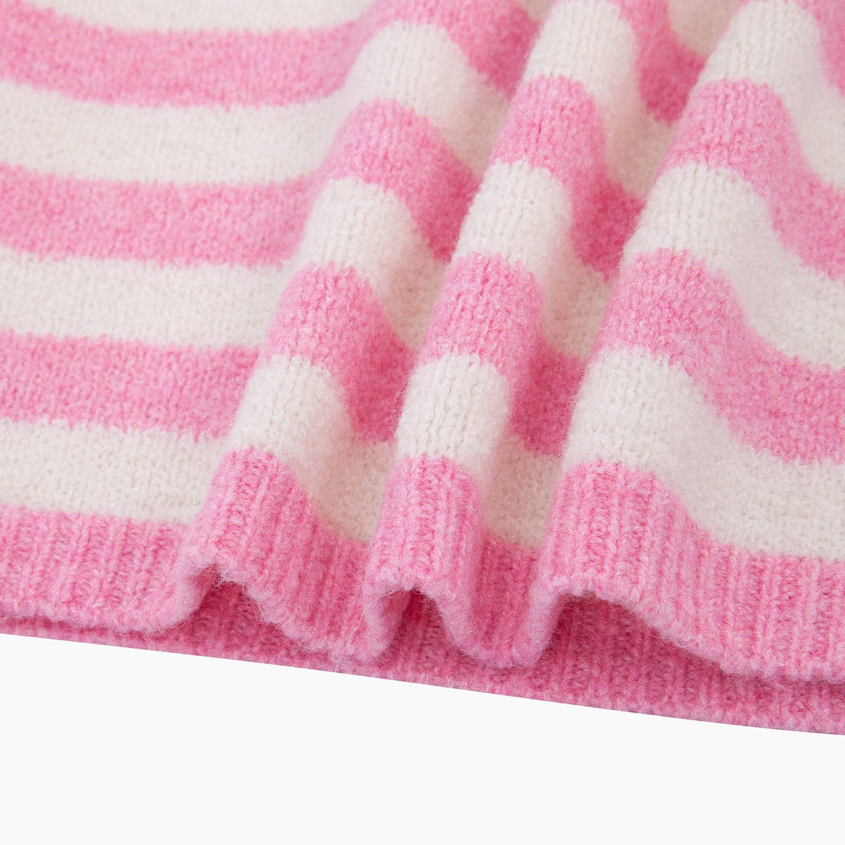 Jessie Striped Triangle Heavyweight Scarf in Light Pink/Cream