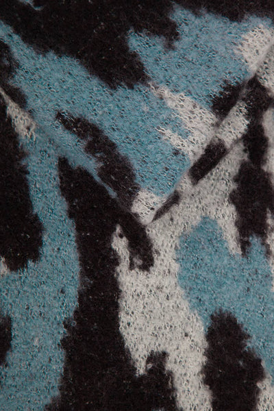 Camouflage Print Blanket Scarf - Blue