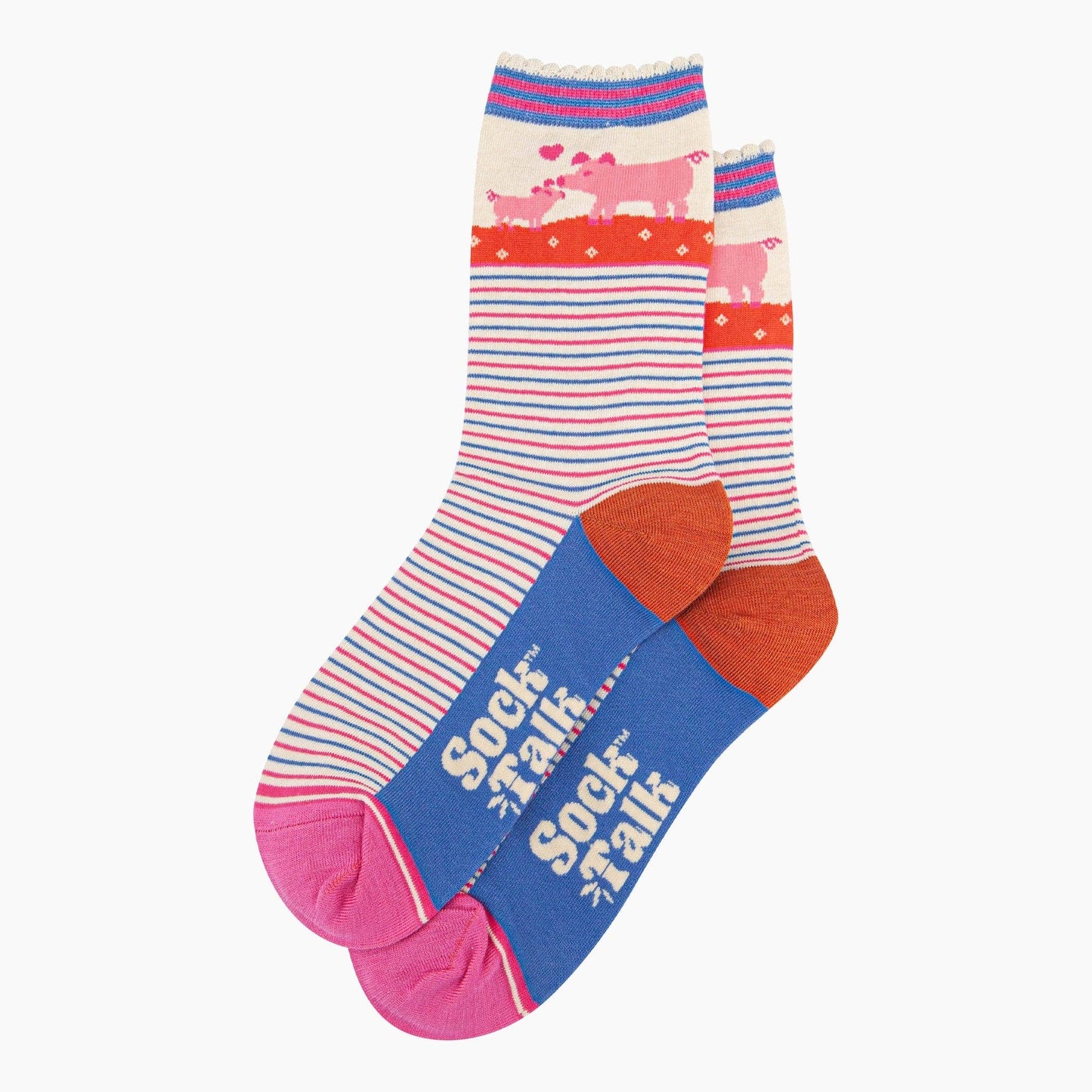 Women's Bamboo Socks - Cream, Pig & Piglet