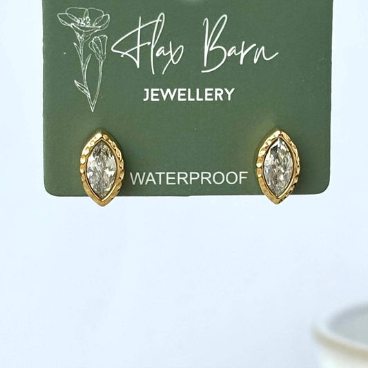 Albi Tarnish Resistant Marquise Zirconia Studs