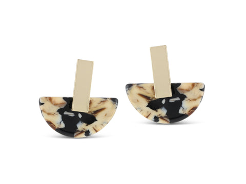 Zara Resin Half Disc Earrings