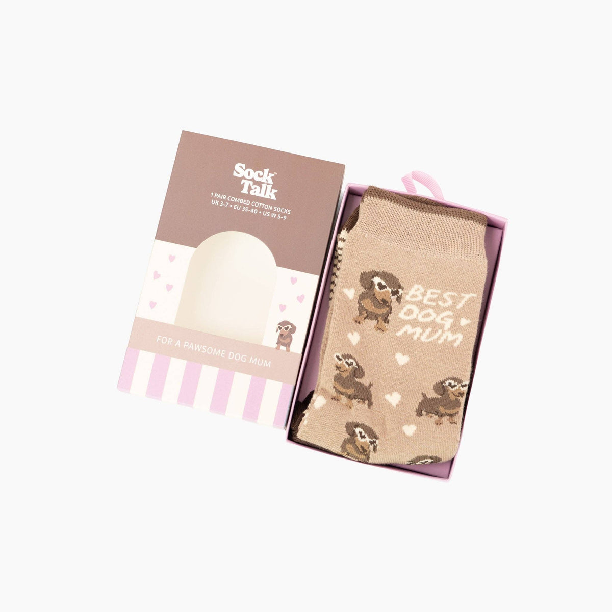 Dog Mum Combed Cotton Socks Matchbox Giftset