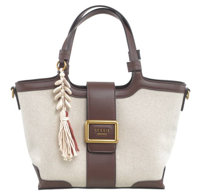 Chantelle CANVAS BOHO BUCKLE TOTE WITH TASSEL CHARM