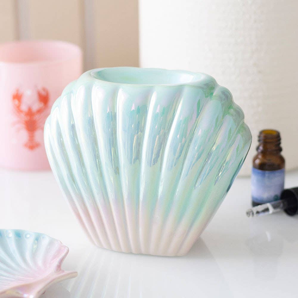 Iridescent Shell Coastal Oil Burner