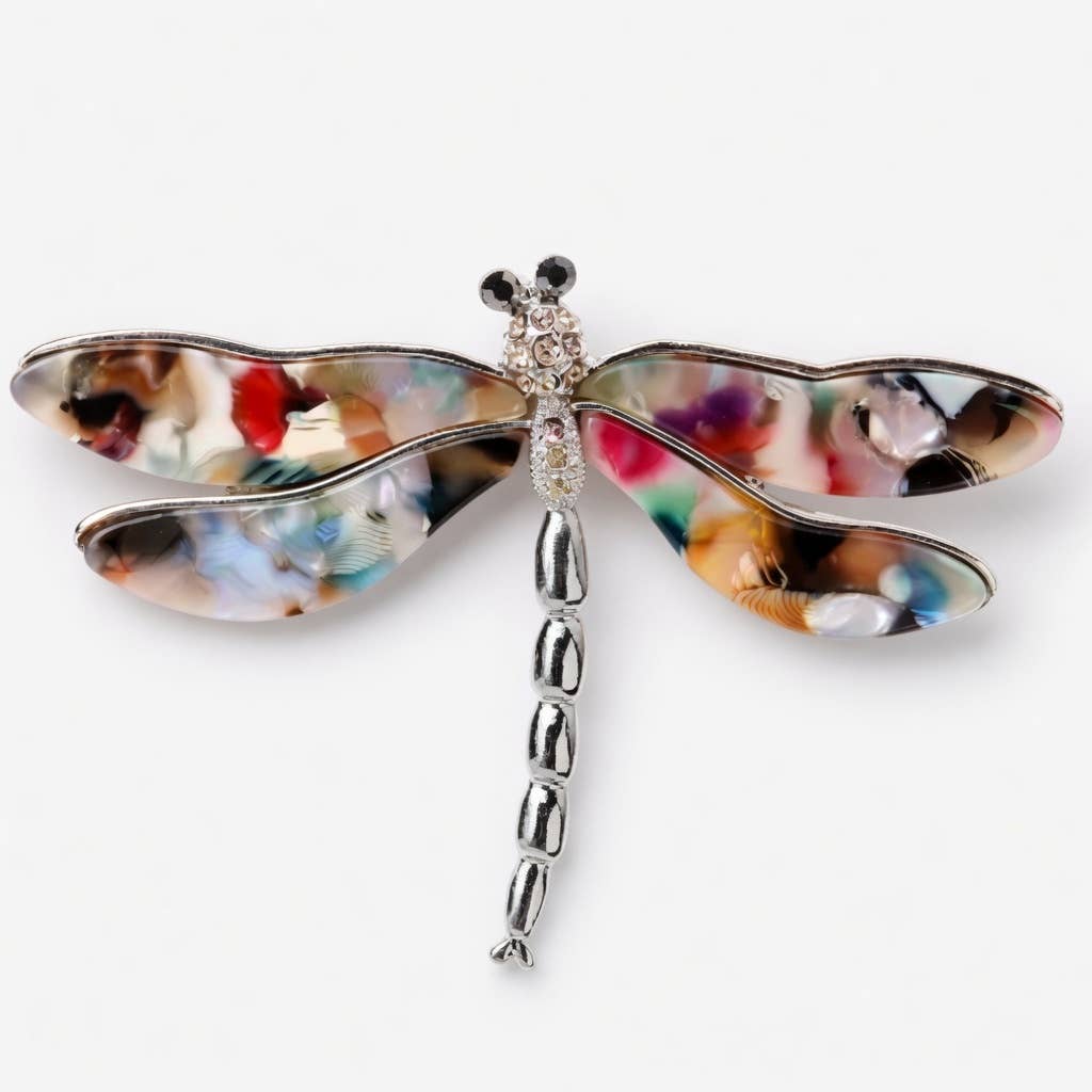 Resin Dragonfly Brooch – Multicolour