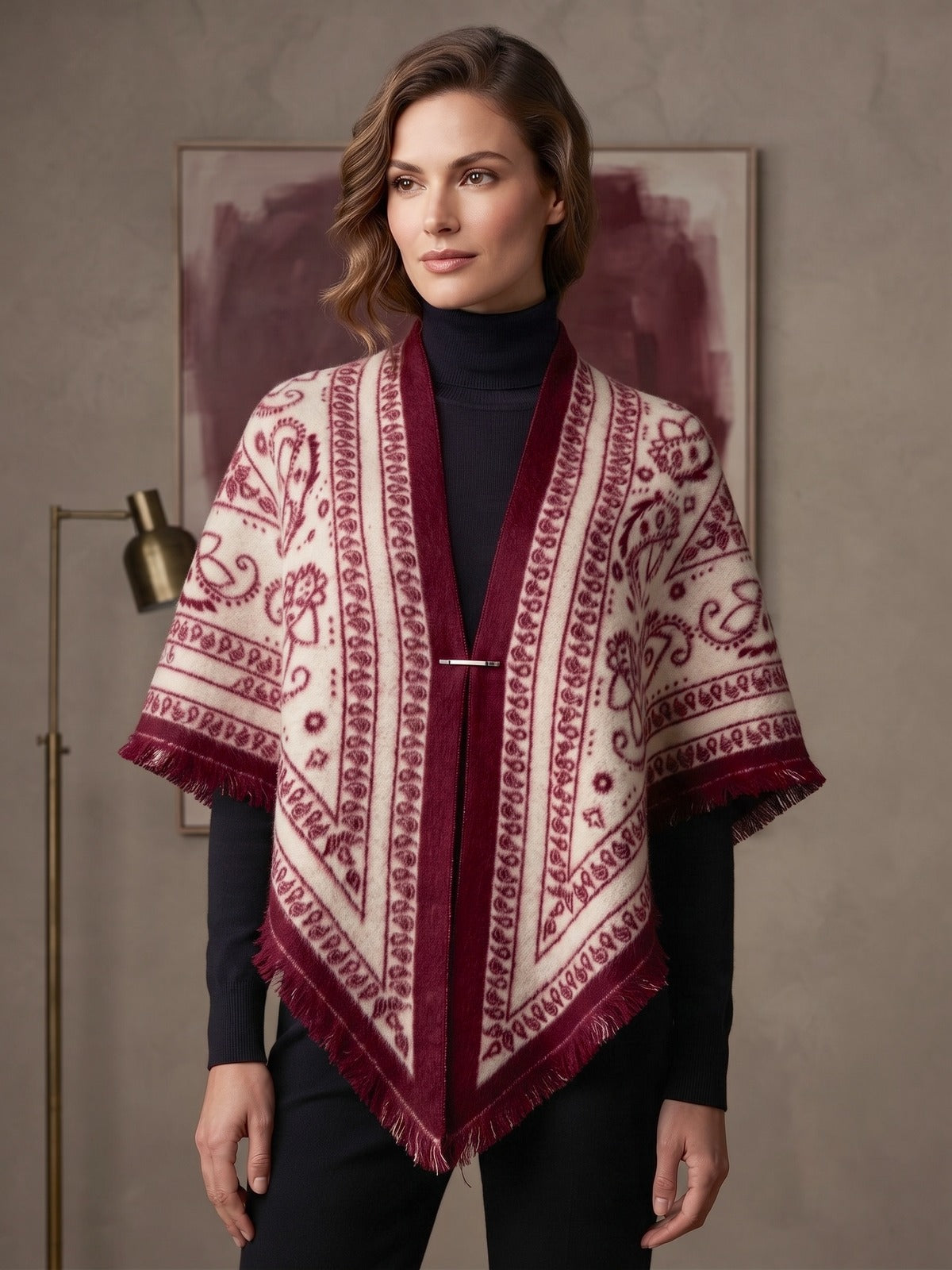 Reeva triangle knit (Paisley print reversible)