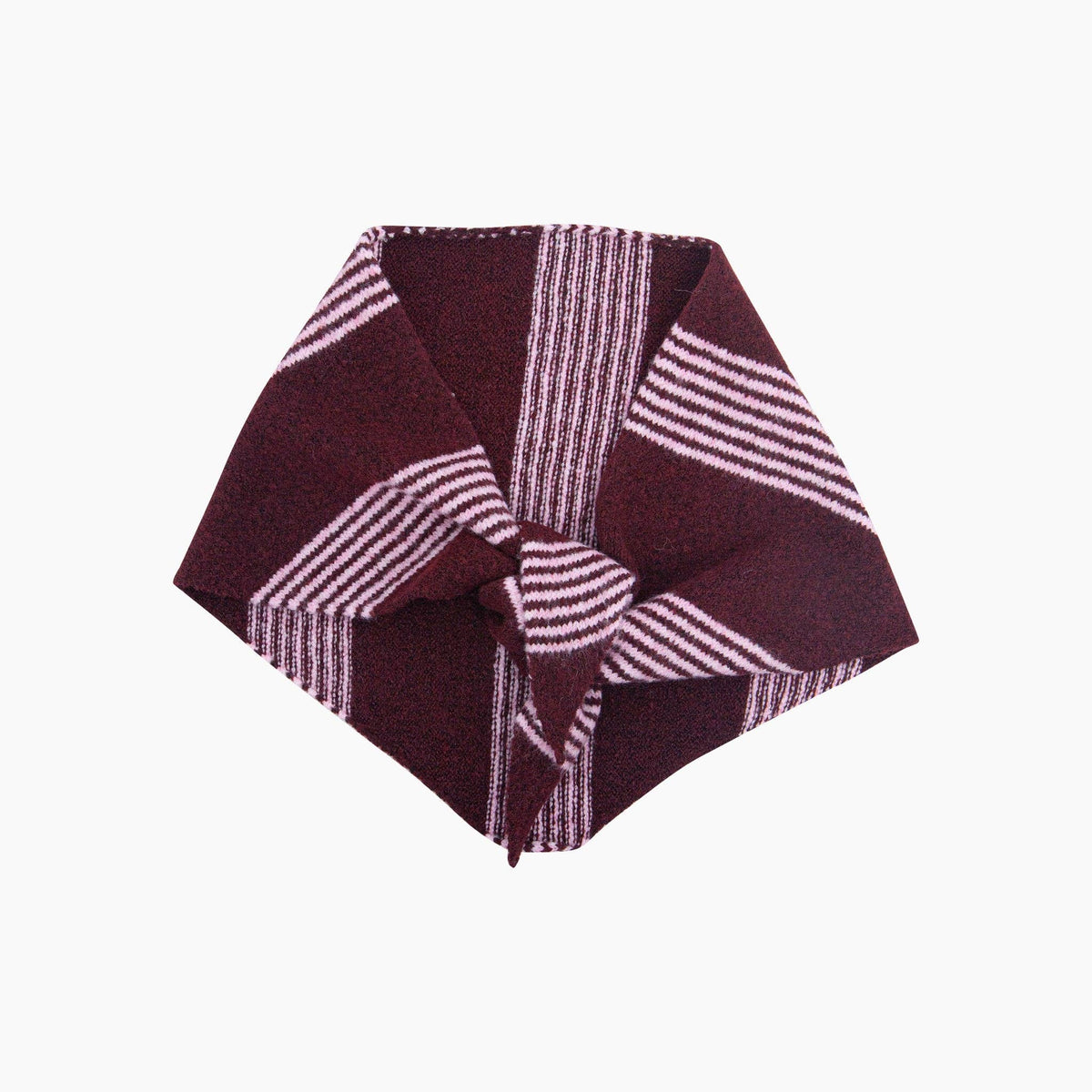 Bridie Striped Triangle Heavyweight Scarf in Berry/Pink