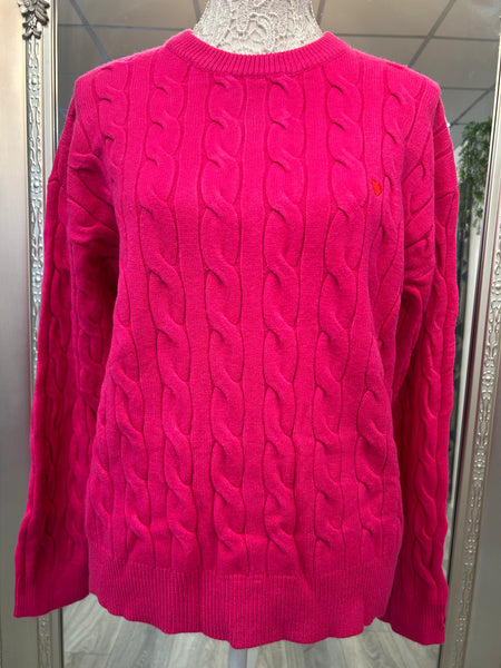 Hallie Heart Embroidery Jumper - Fuchsia