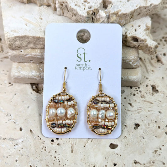 Chloe cluster drop earrings