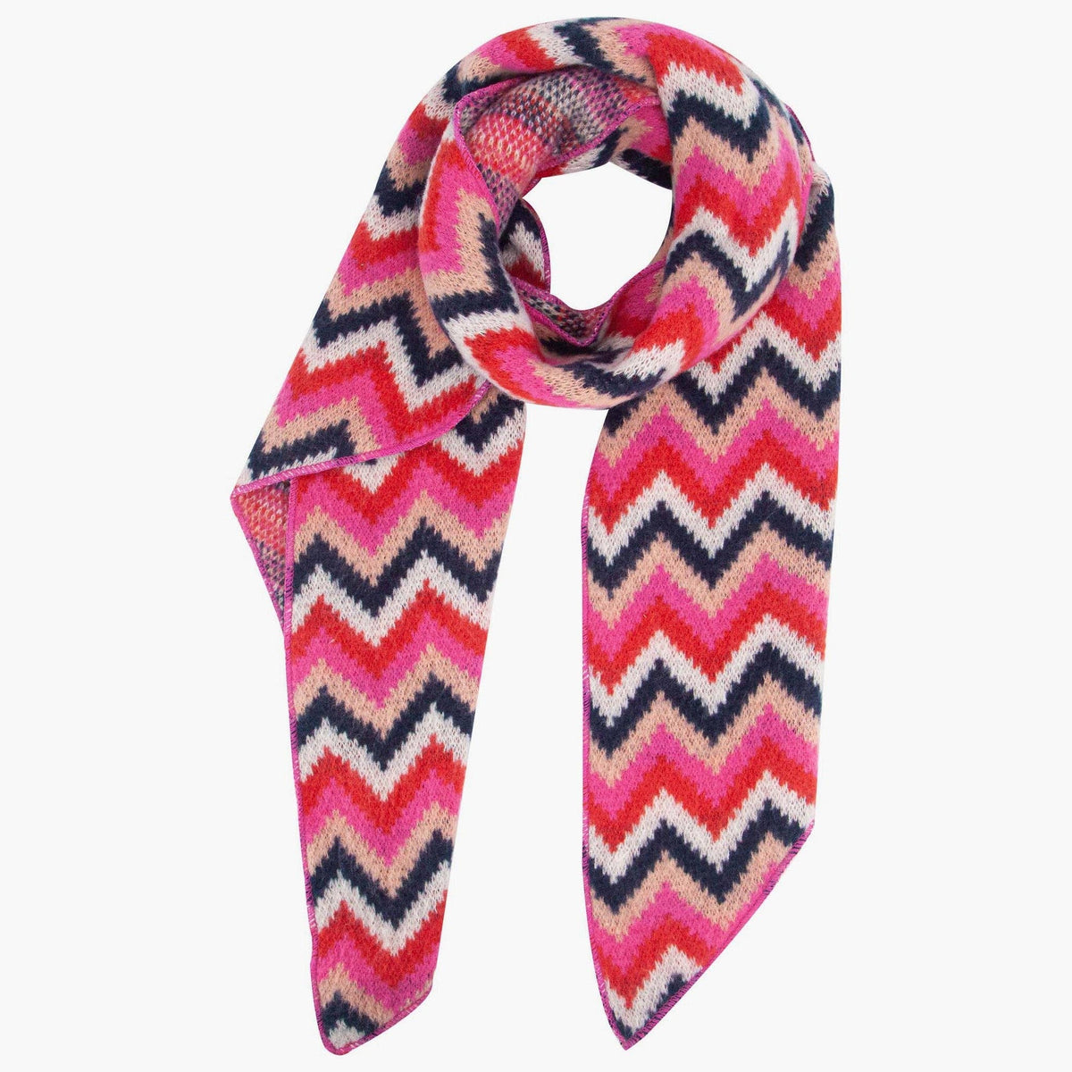 Bobbie Red Zig-Zag Heavyweight Scarf
