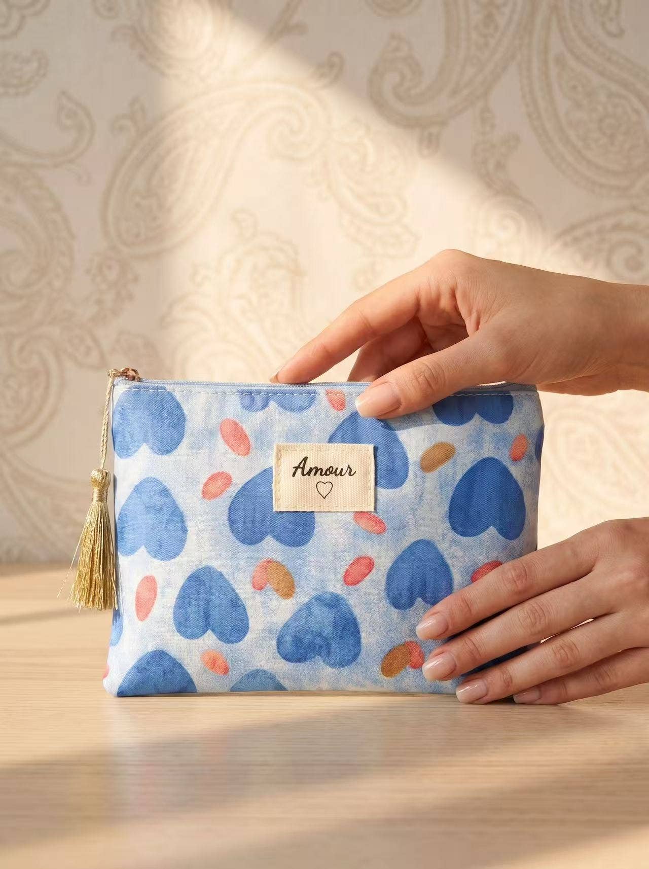 Amour cotton pouches 14x20 cm,
