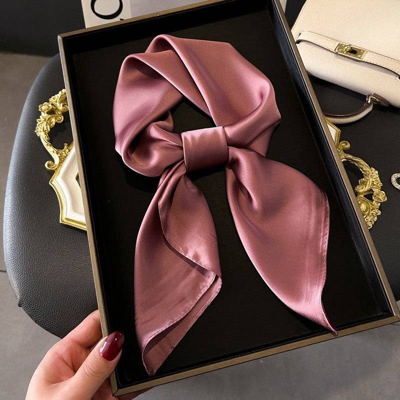 Stella Solid Color Silk feel Square Scarf