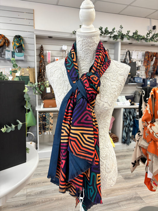 Gina Geometric print scarf