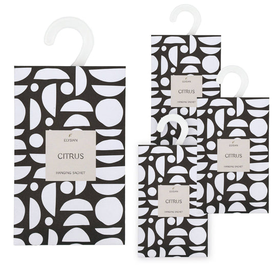Elysian Scented Hanging Sachet - Set of 4 Citrus - Geometric Design