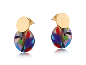 HOPE METAL AND RESING SMALL DISC EARRINGS