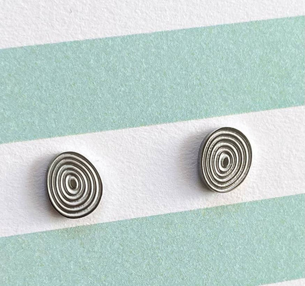 Silver Swirl Stud Earrings