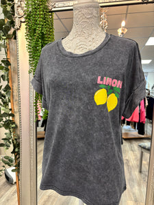 Freda Faded printed T-shirt with lemon