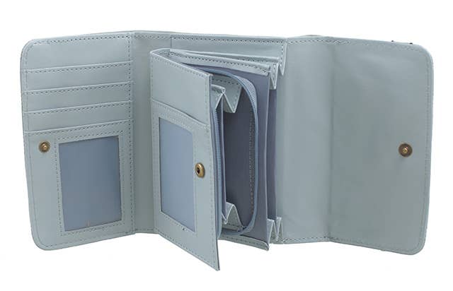 CHECKERBOARD TRIFOLD WALLET