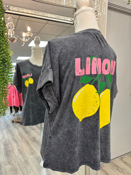 Freda Faded printed T-shirt with lemon