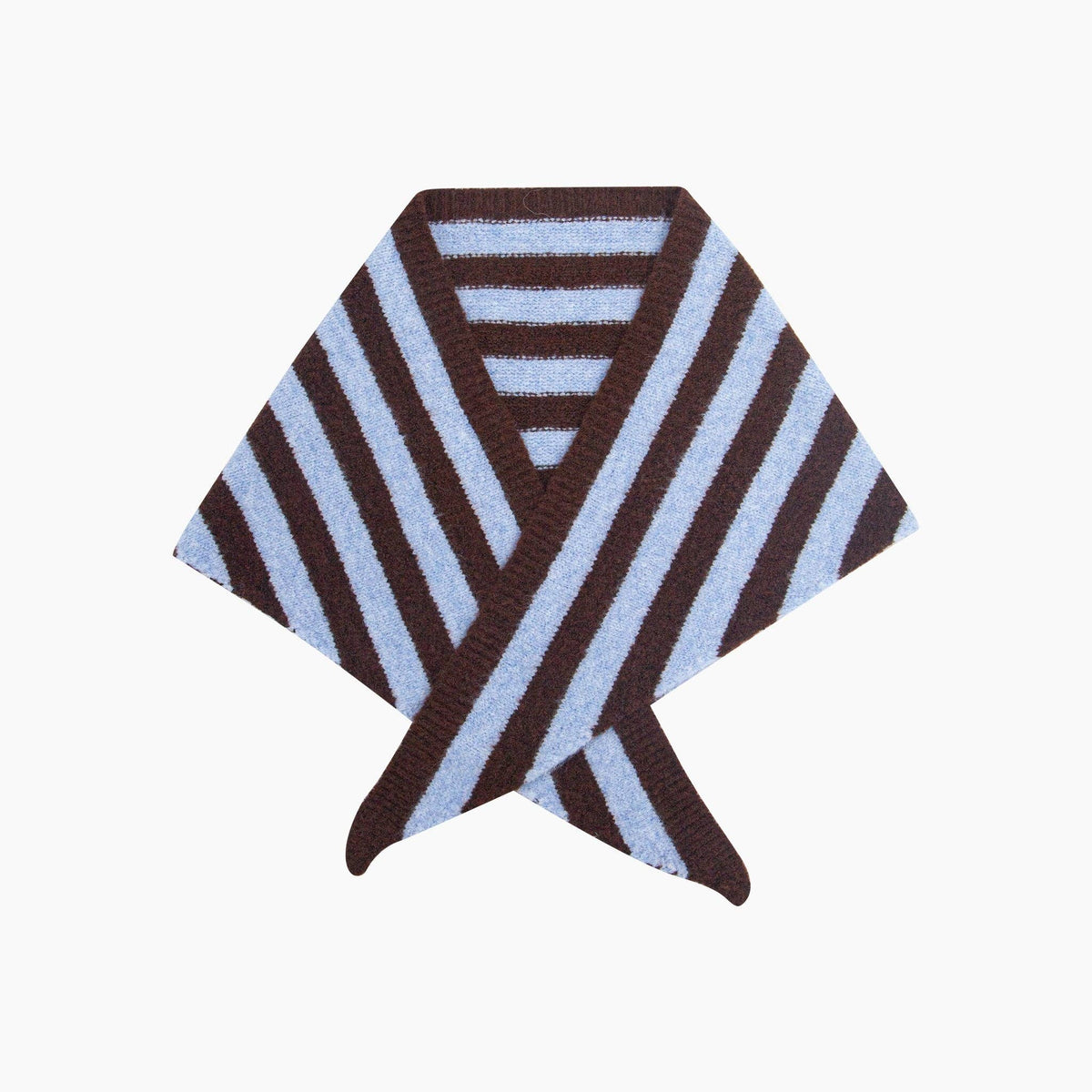 Violet Striped Triangle Heavyweight Scarf in Brown/Blue