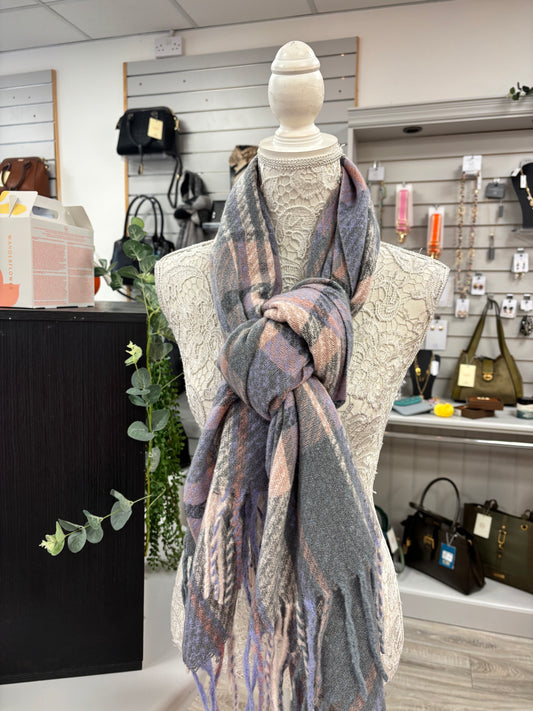 Ivy lilac check scarf