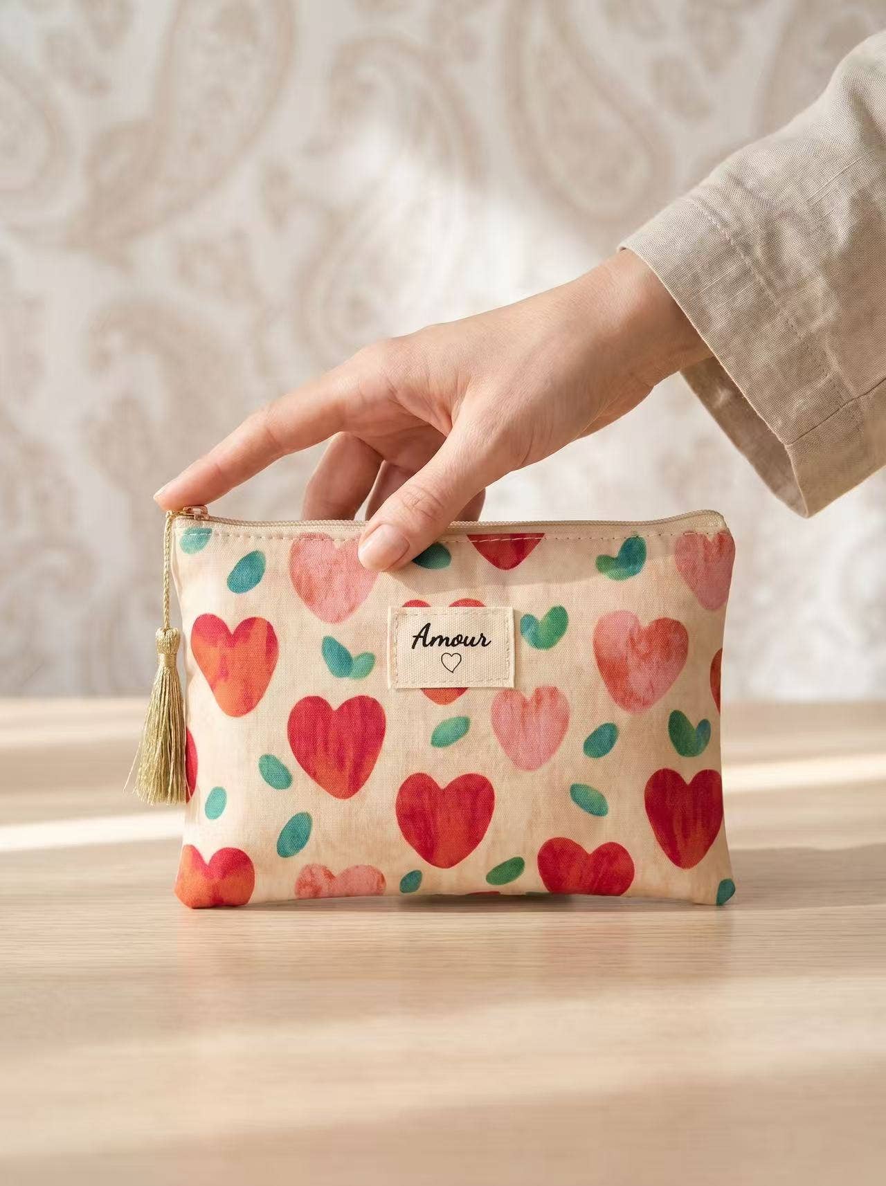 Amour cotton pouches 14x20 cm,