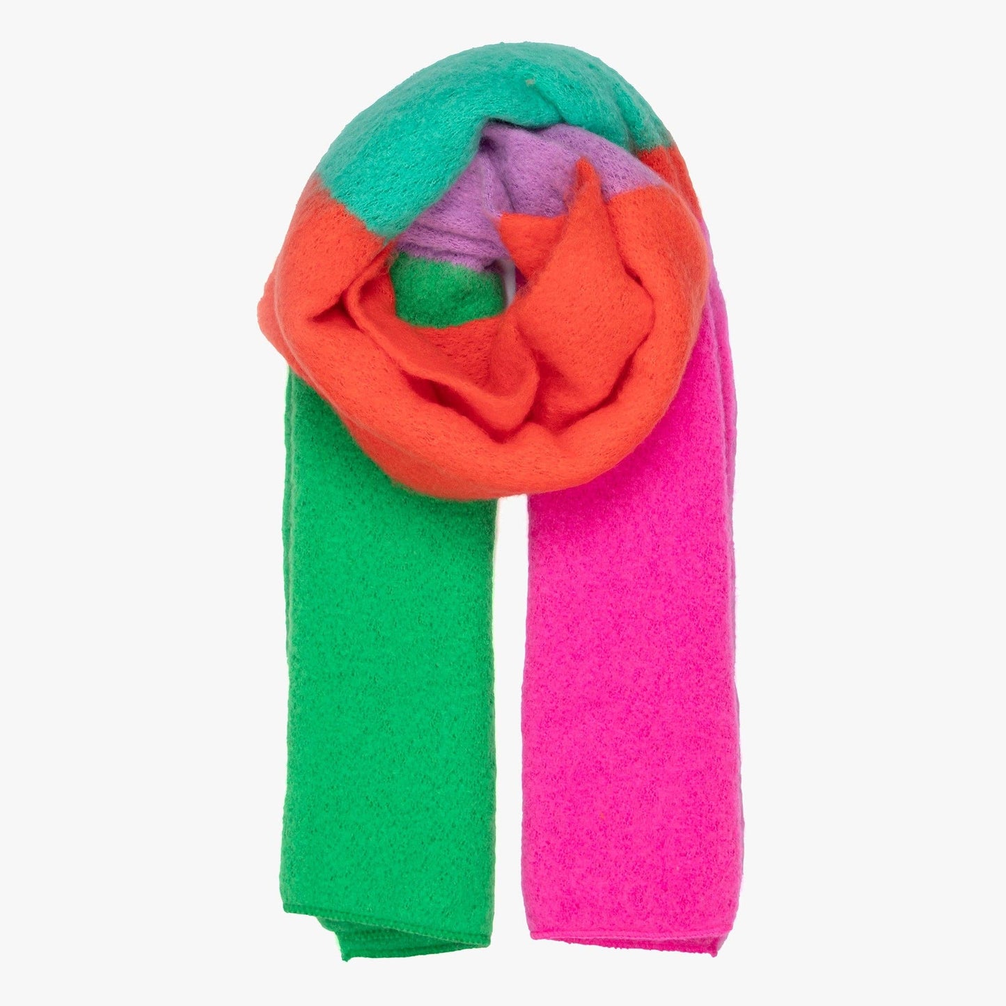 Nellie Heavyweight Scarf - Orange/Green, Colour Block