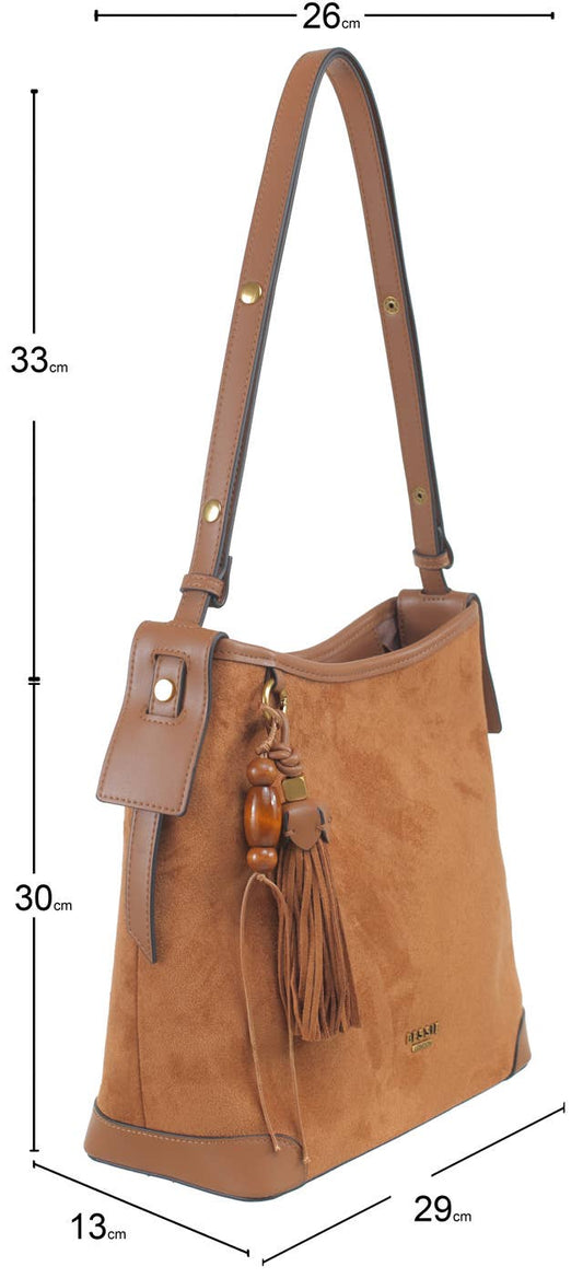 ELLISE ESSENTIAL SUEDE SHOULDER BAG