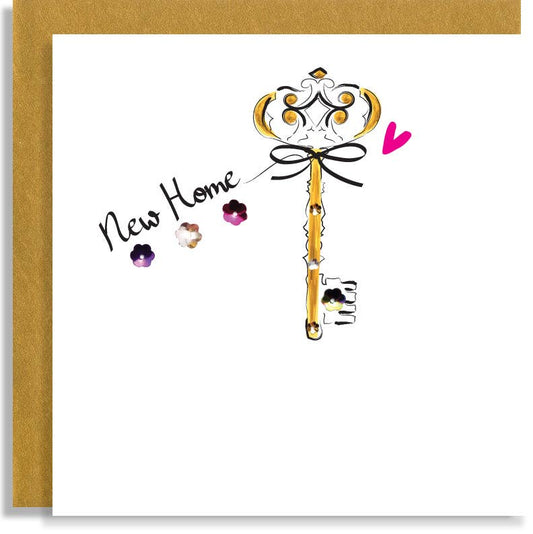 New Home Hand-Finished Sequin Card