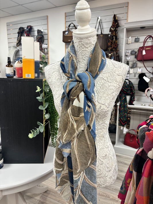 Ivy blue leaf scarf
