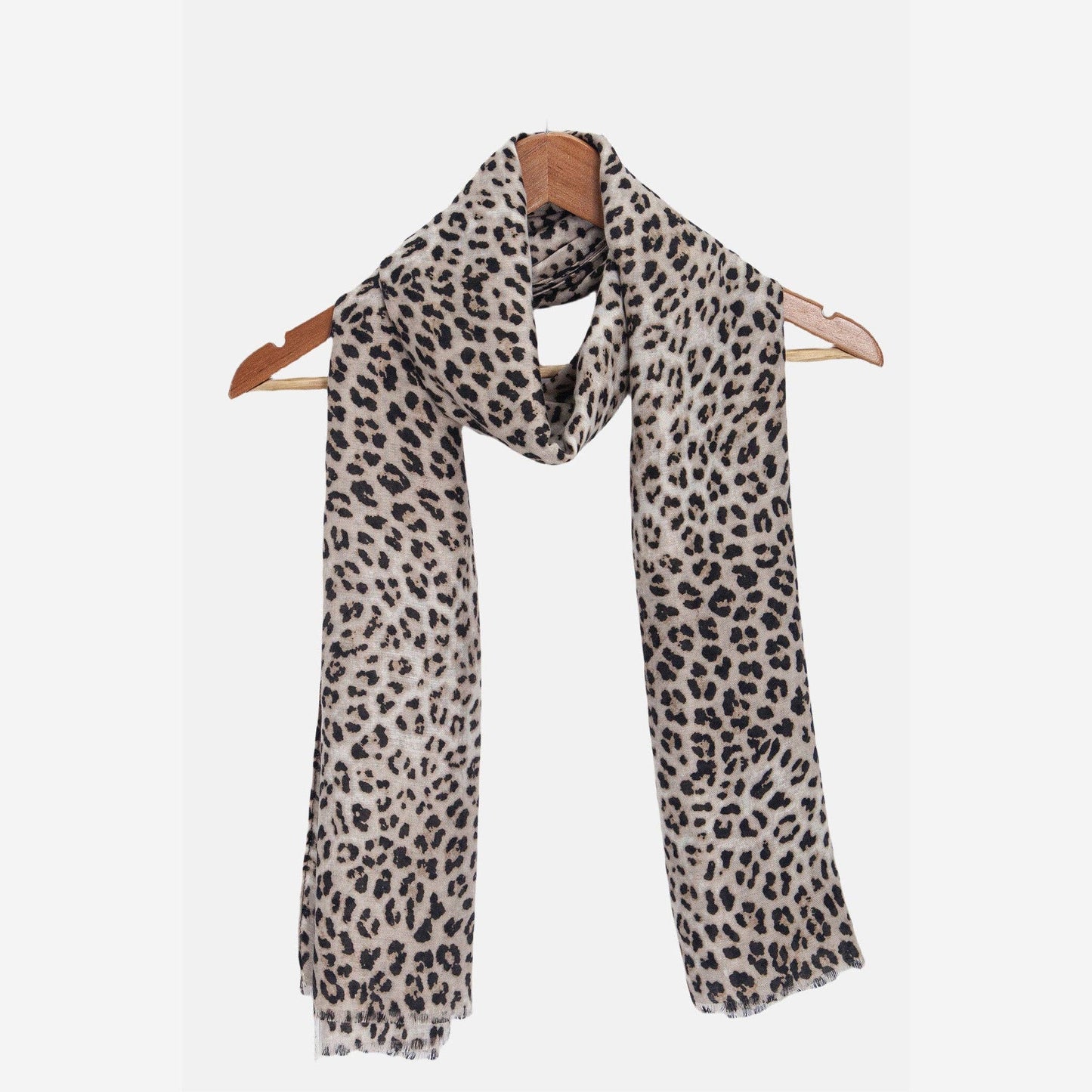 Miley White Leopard Lightweight Scarf