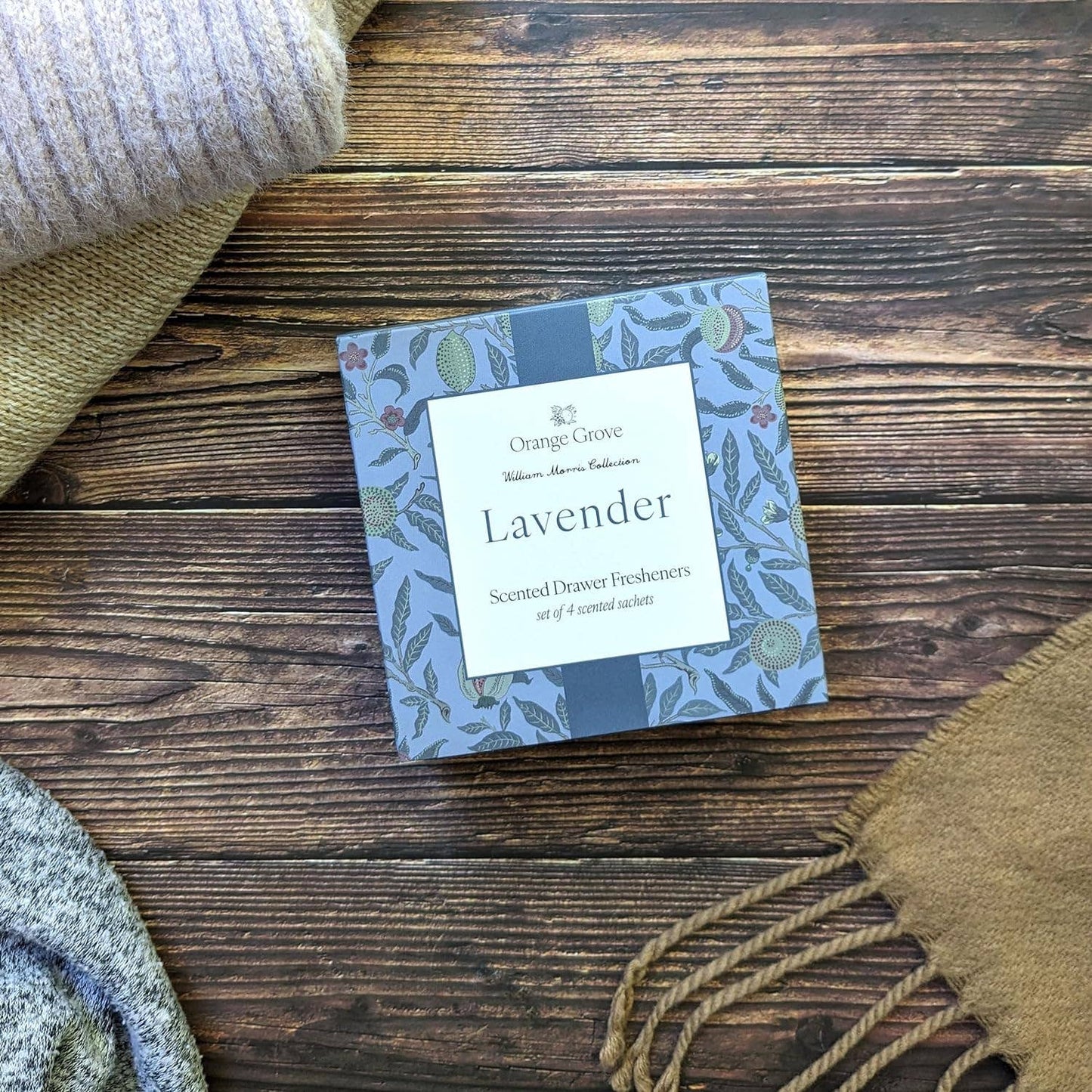 Set of 4 Lavender - William Morris Leaves Design
