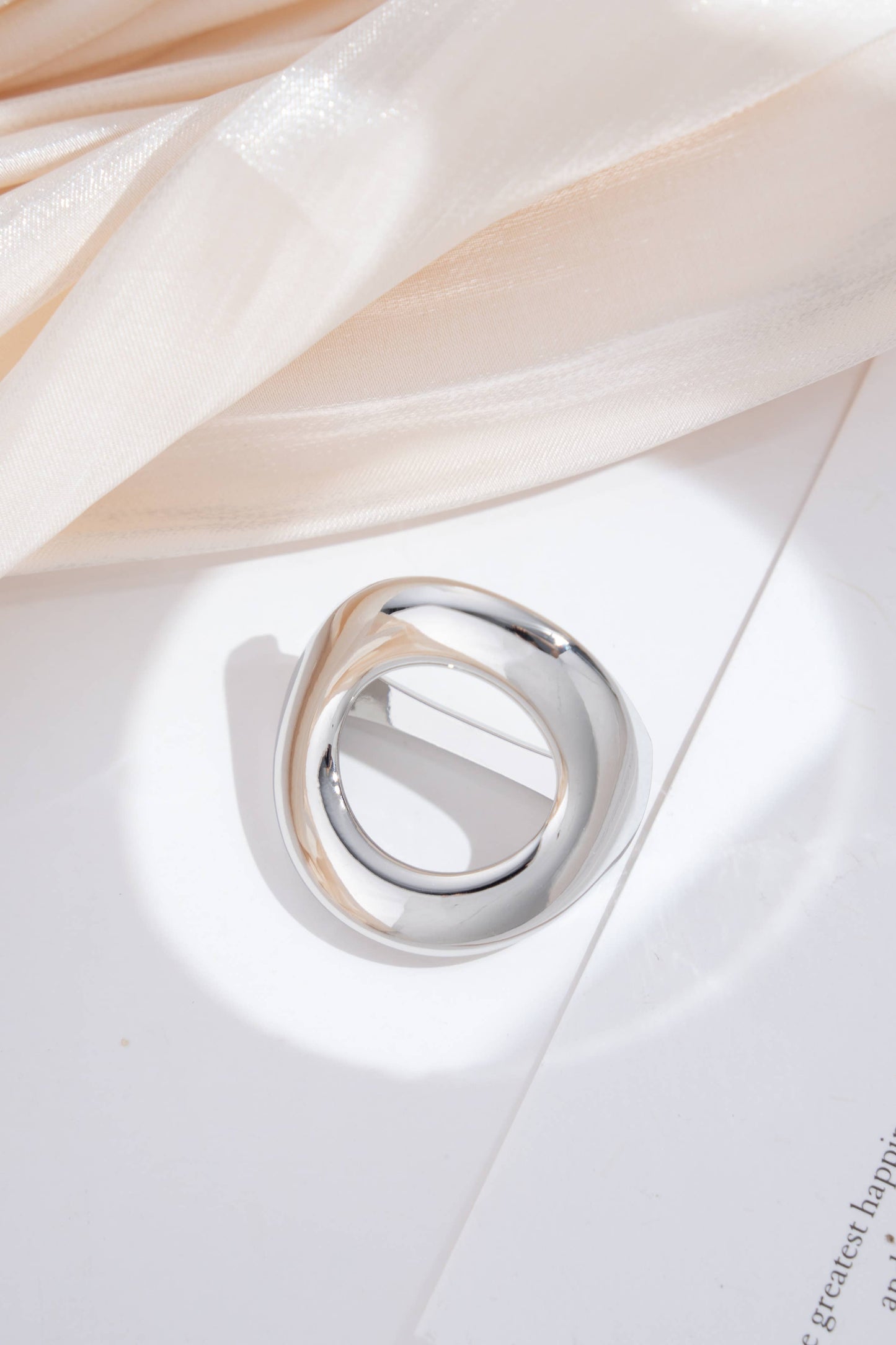 Meta Metal scarf ring- round