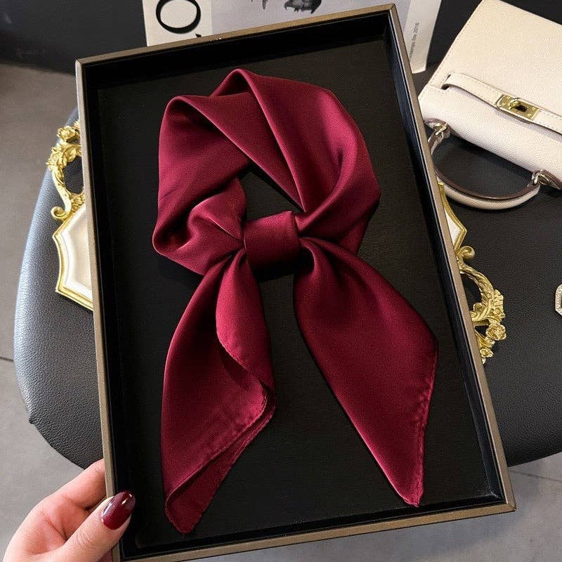 Kali Solid Color Silk Square Scarf