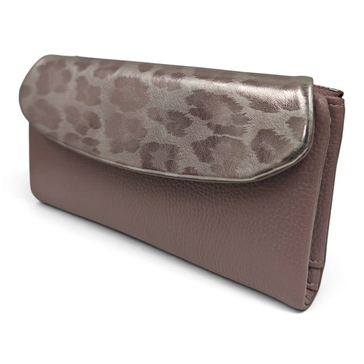 Nora Soft Pu Metallic Leopard Print Long Purse Gift Box