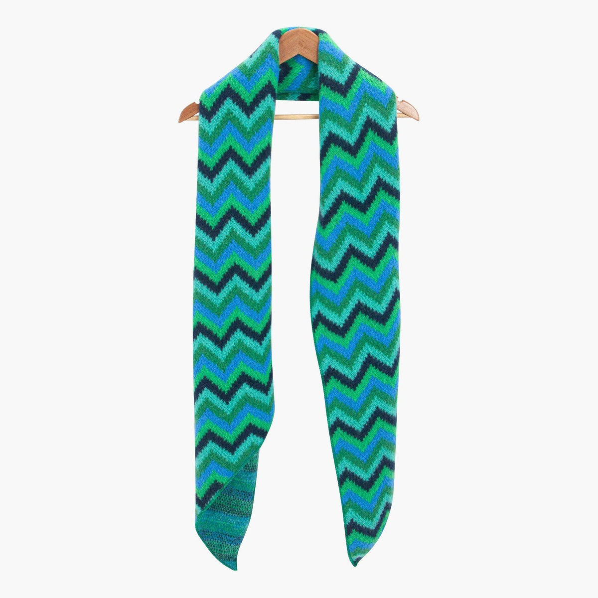 Bobbie Blue/Green Zig-Zag Heavyweight Scarf