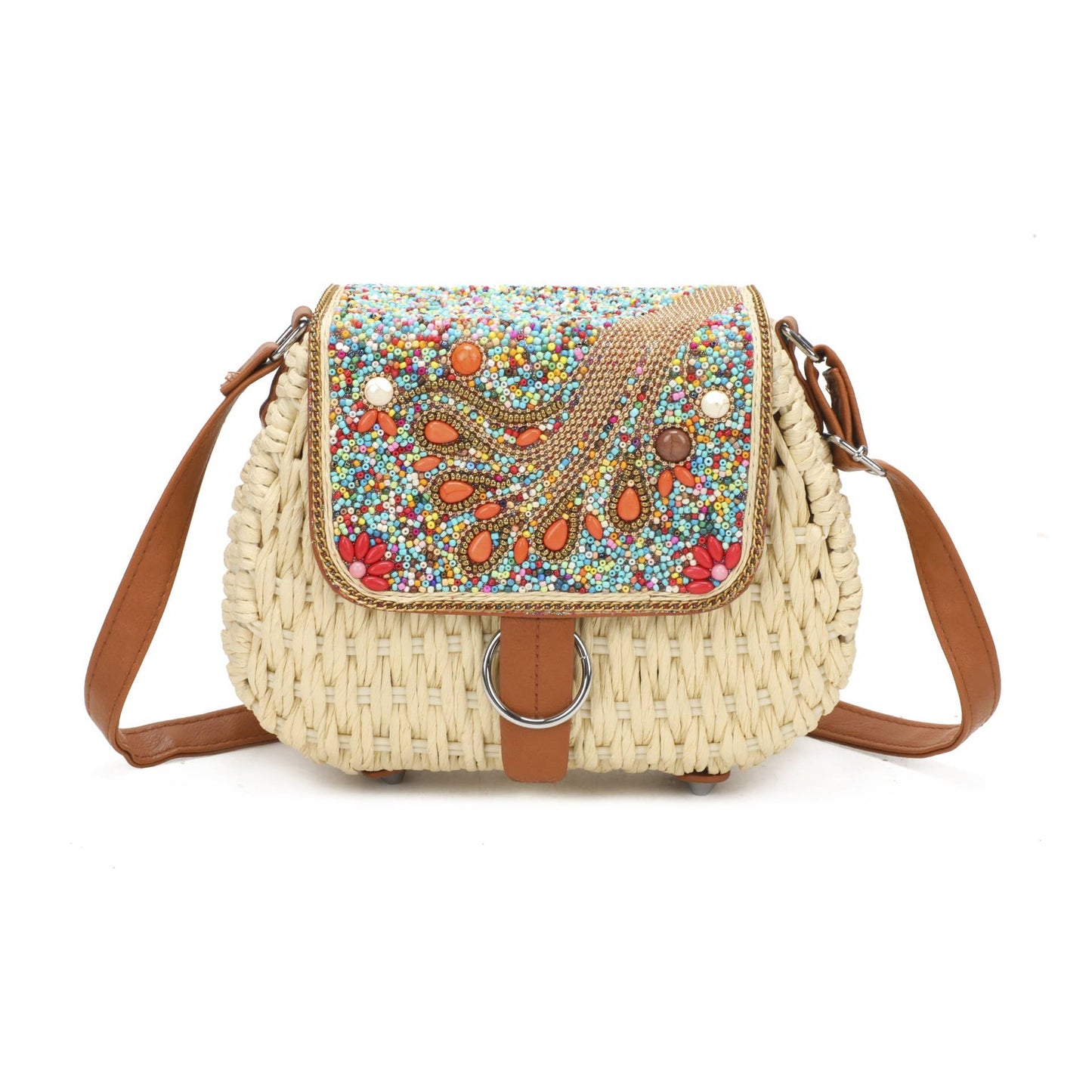 Shan Straw Crossbody Bag