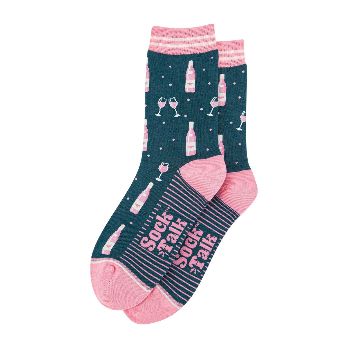 Women's Bamboo Socks - Forest Green/Light pink, Rose Wine