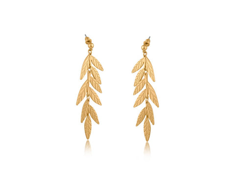 FREAYA LONG LEAF DANGLE EARRINGS