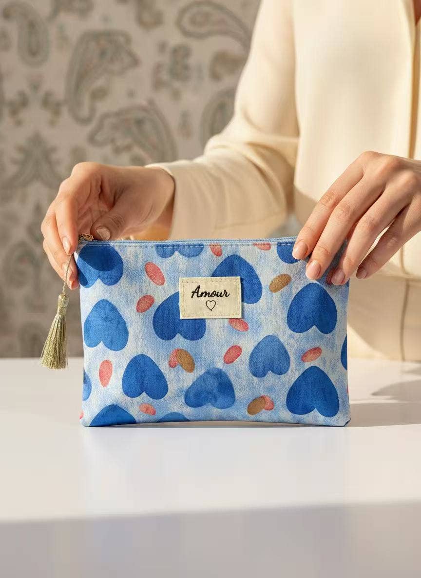 Amour cotton pouches 14x20 cm,